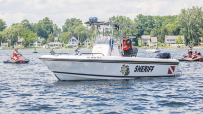  The Oakland County Sheriff’s Office Marine Unit patrols Cass Lake. 